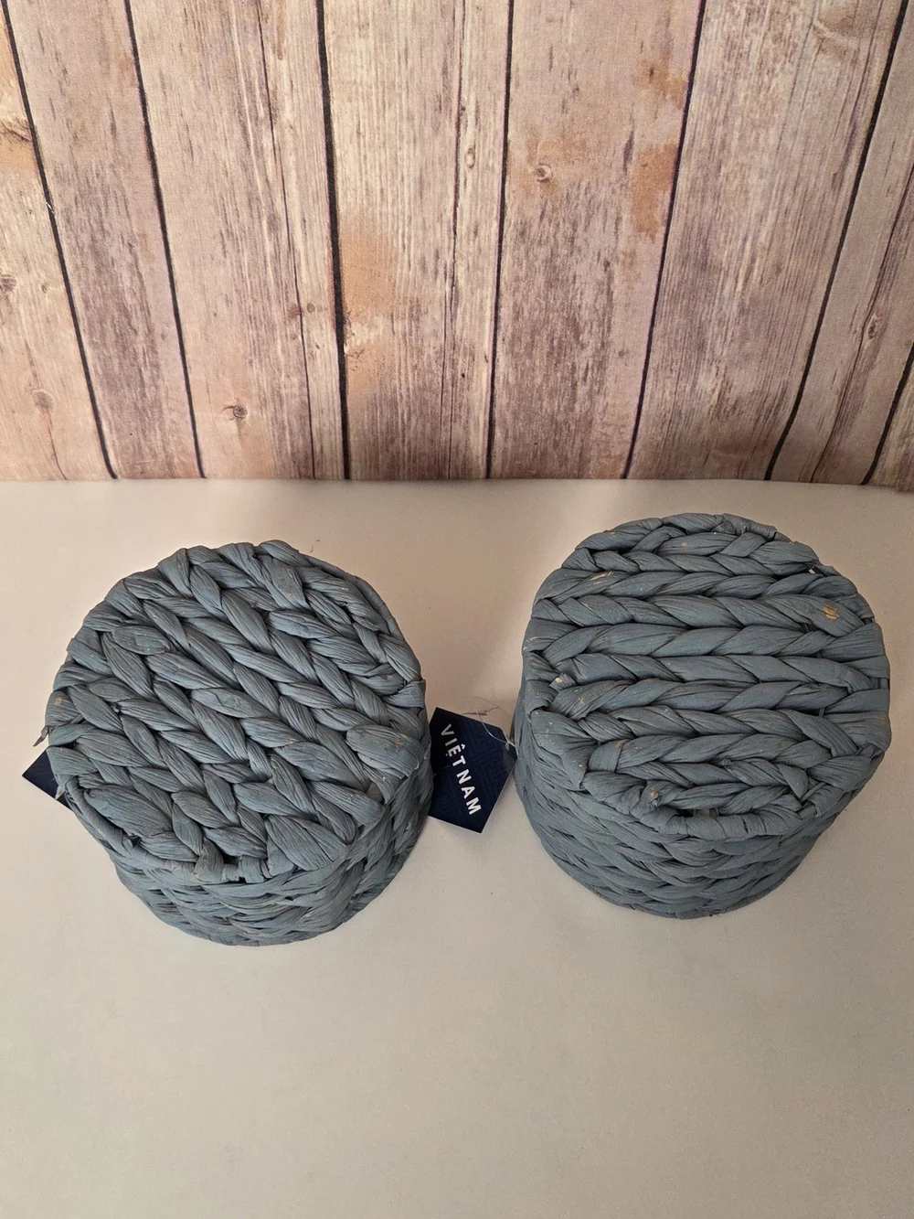 Handwoven Blue Storage Baskets - Set of 2